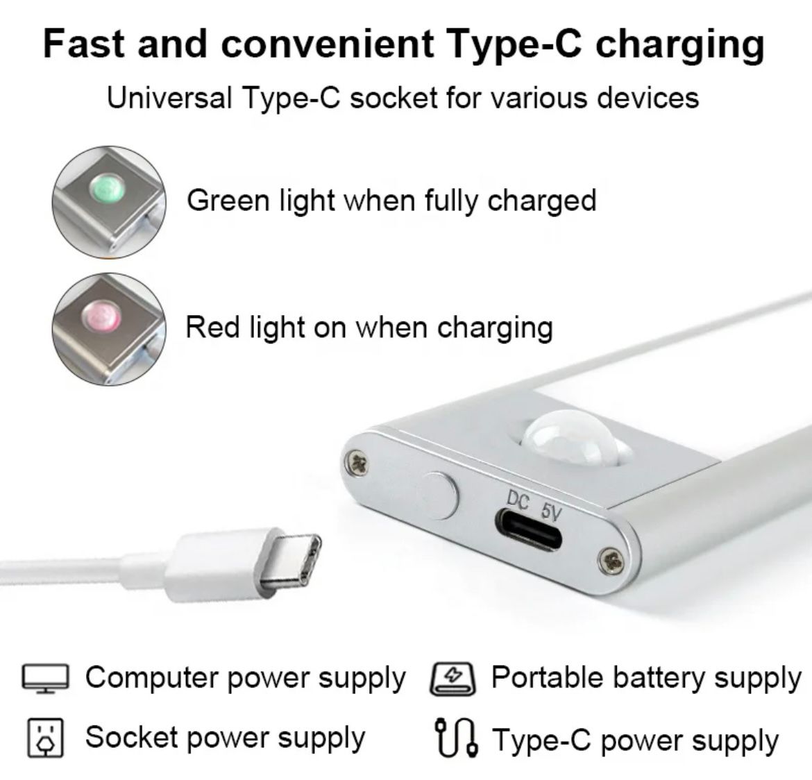 Wireless magnetic LED light strip