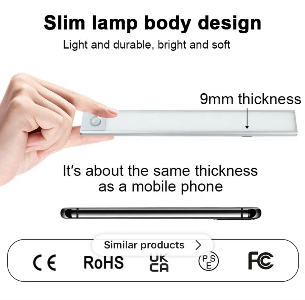 Slim 9mm motion sensor LED light