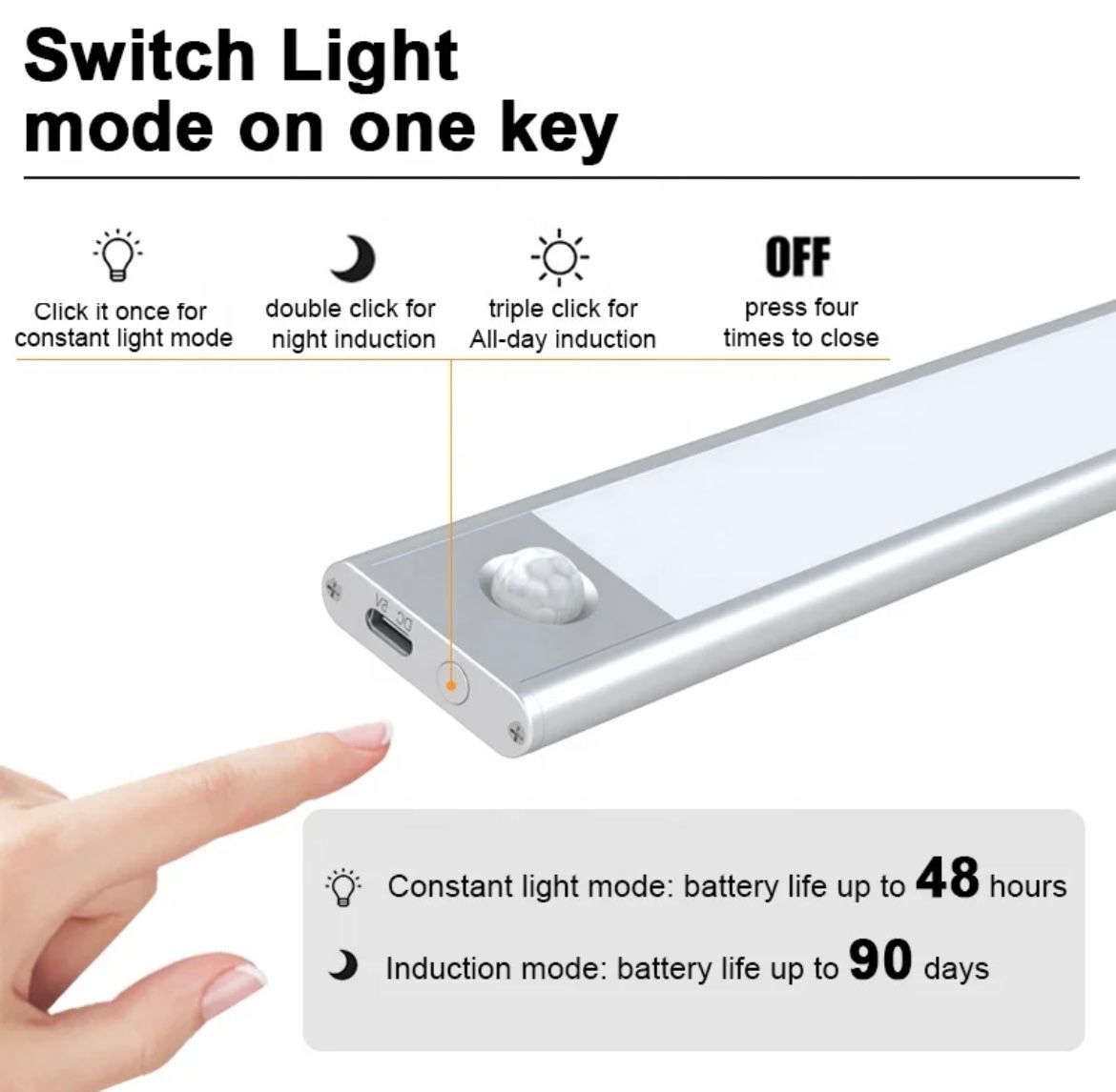 Portable Lamp with Multi-Light Modes and Fast Type-C Charging